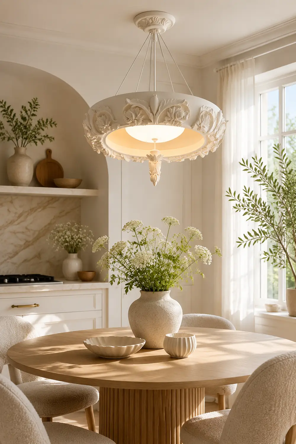 Artistic Carved Plaster Chandelier - Lumpaz