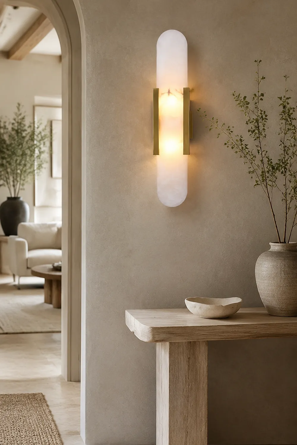 Melange Elongated Alabaster Wall Lamp - Lumpaz