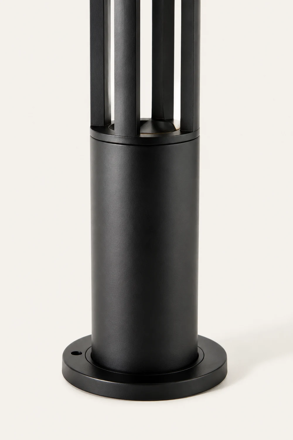 Black Cylindrical Garden Outdoor Light with Solar Panel - Lumpaz