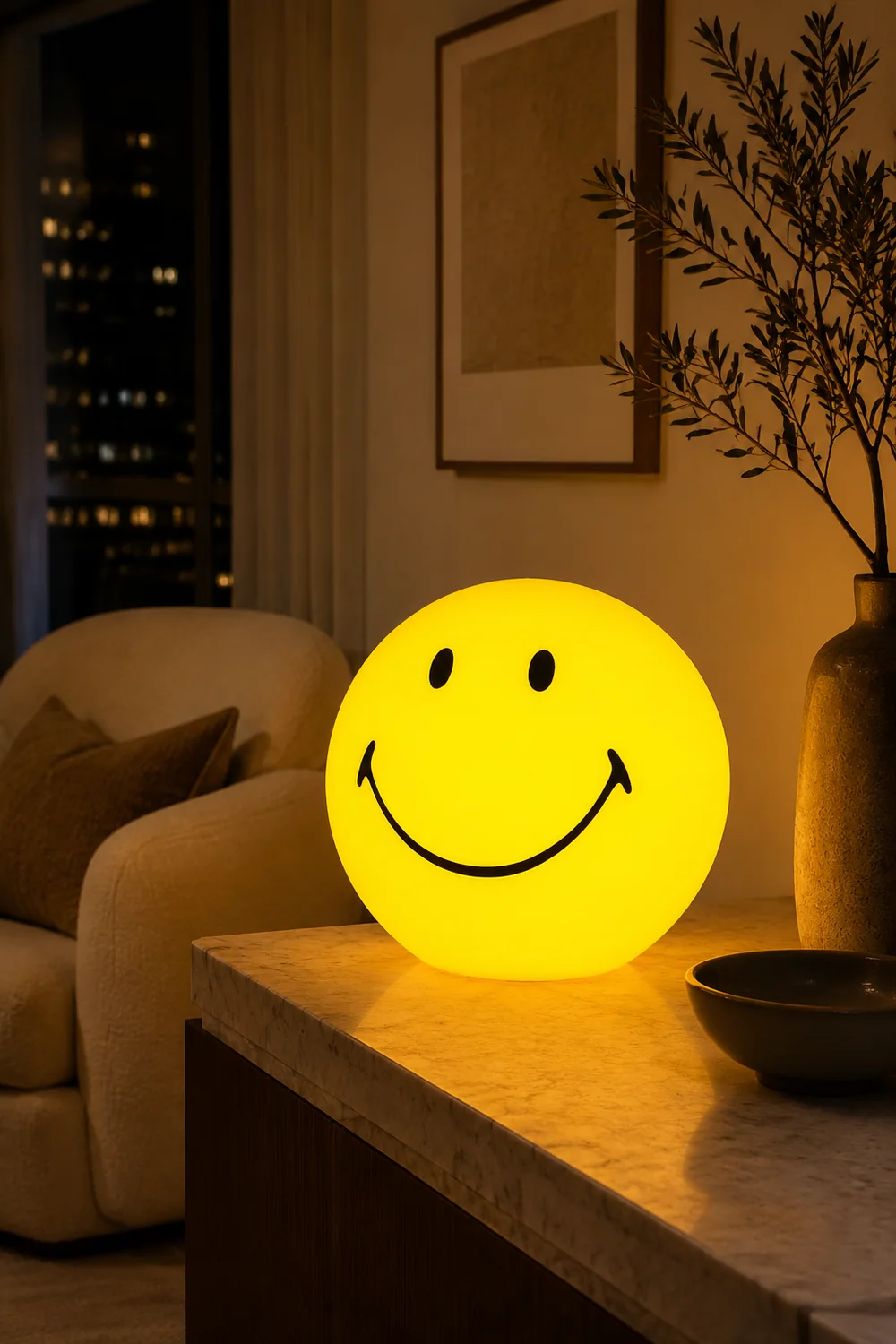 Smiling Rechargeable Built-in Battery Table Lamp - Lumpaz