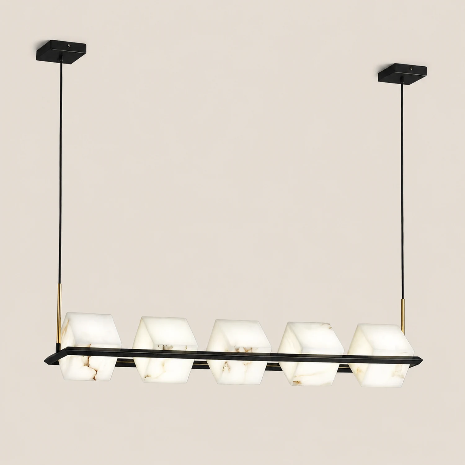 Alabaster Square Box Chandelier - Lumpaz