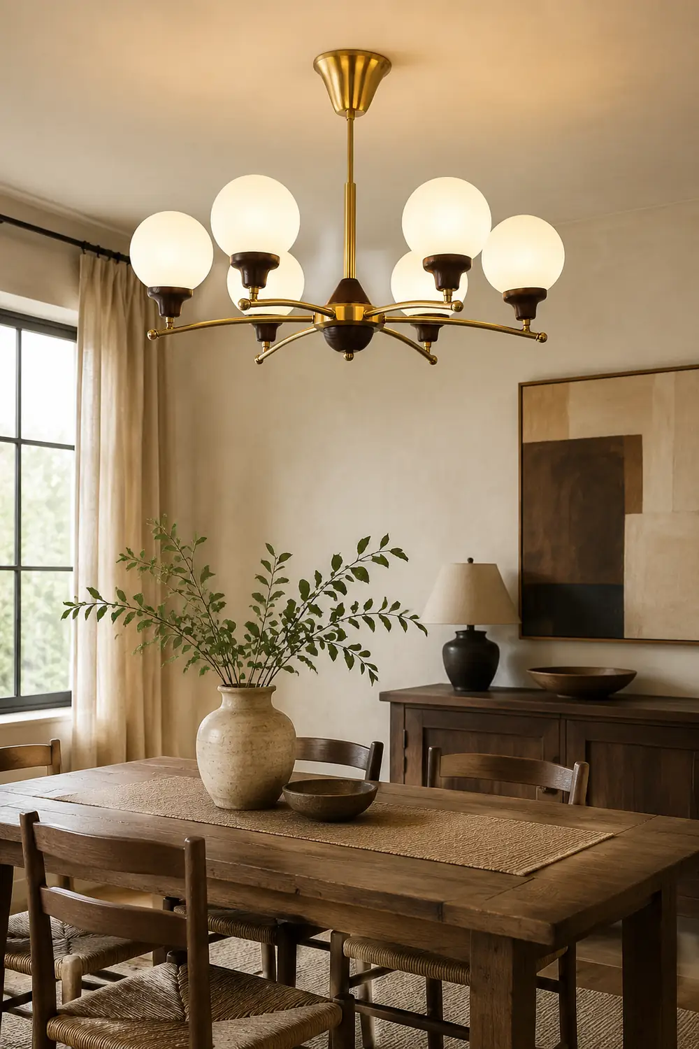 Walnut Glass Ball Chandelier - Lumpaz