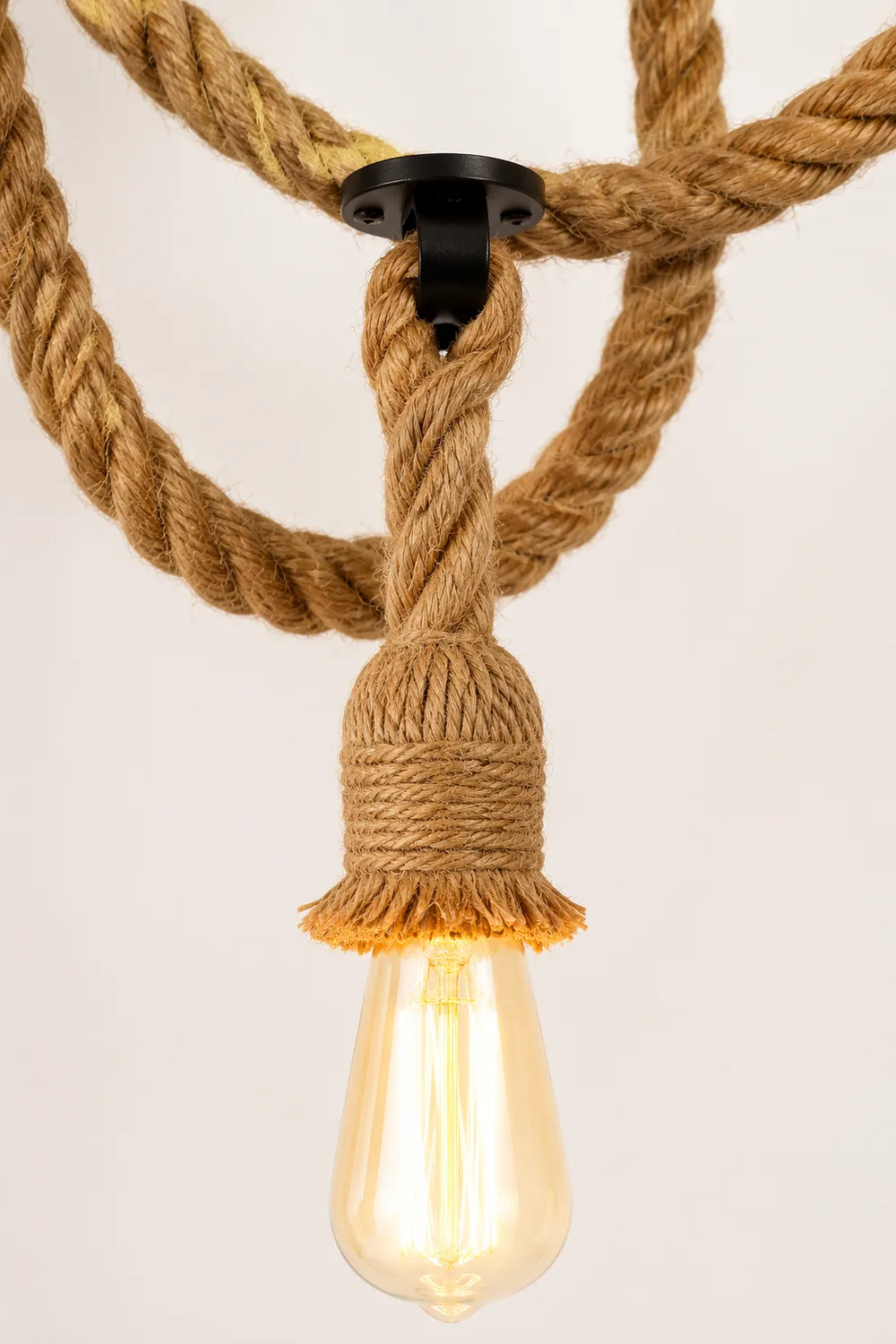 Hemp Rope Scattered Flower Chandelier - Lumpaz