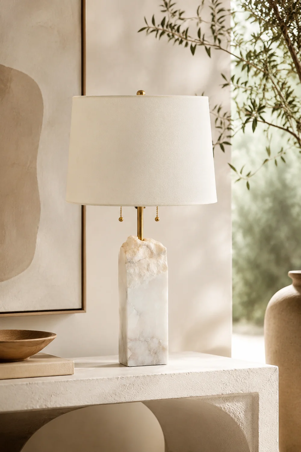 Raw Alabaster Table Lamp - Lumpaz
