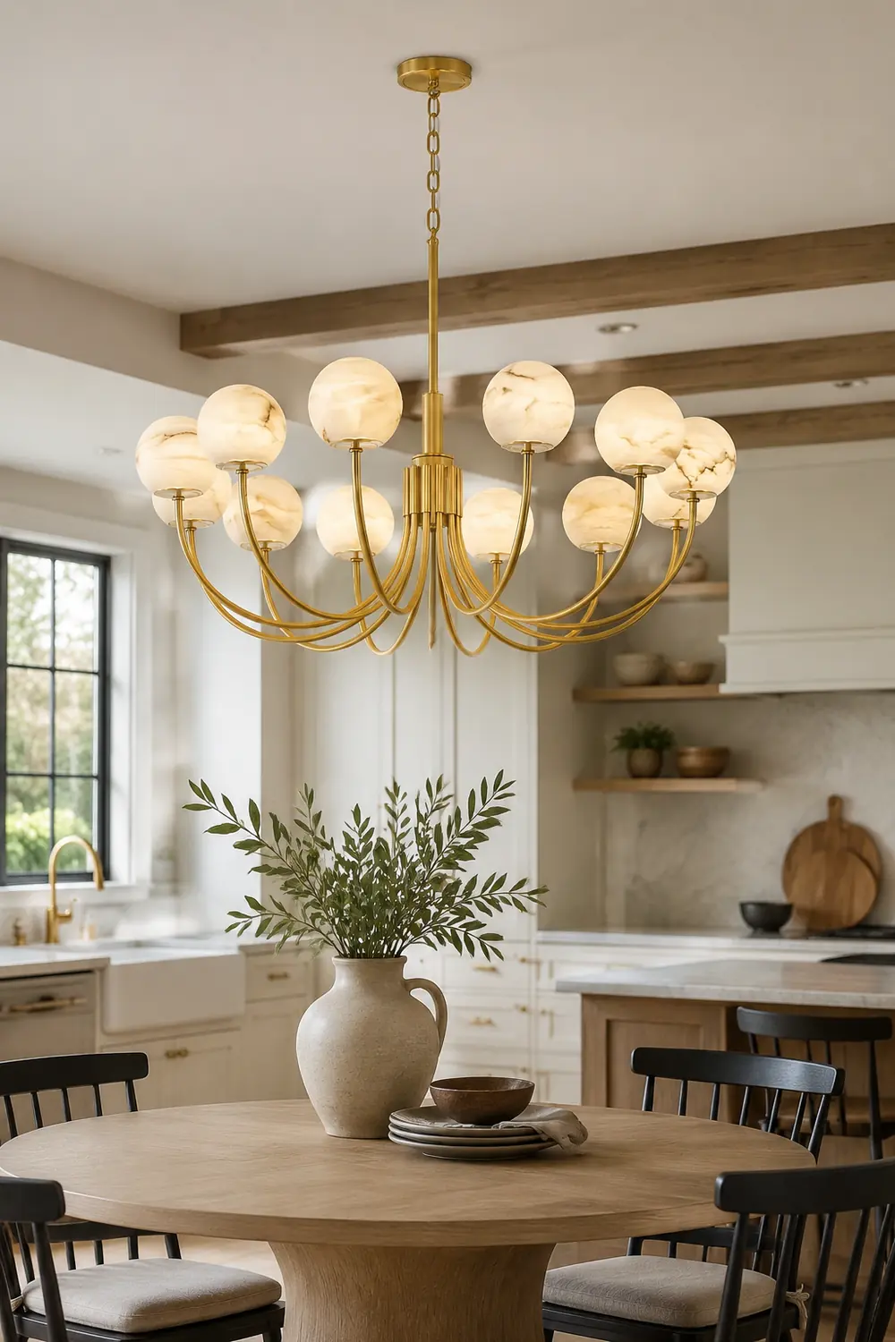 Aurelian Alabaster Globe Chandelier - Lumpaz