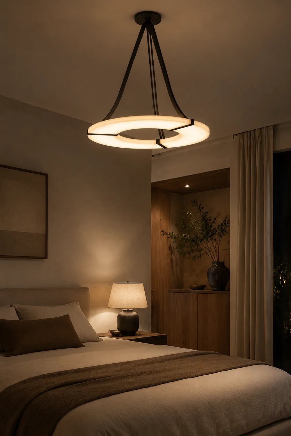 Alabaster Halo Pendant Light - Lumpaz