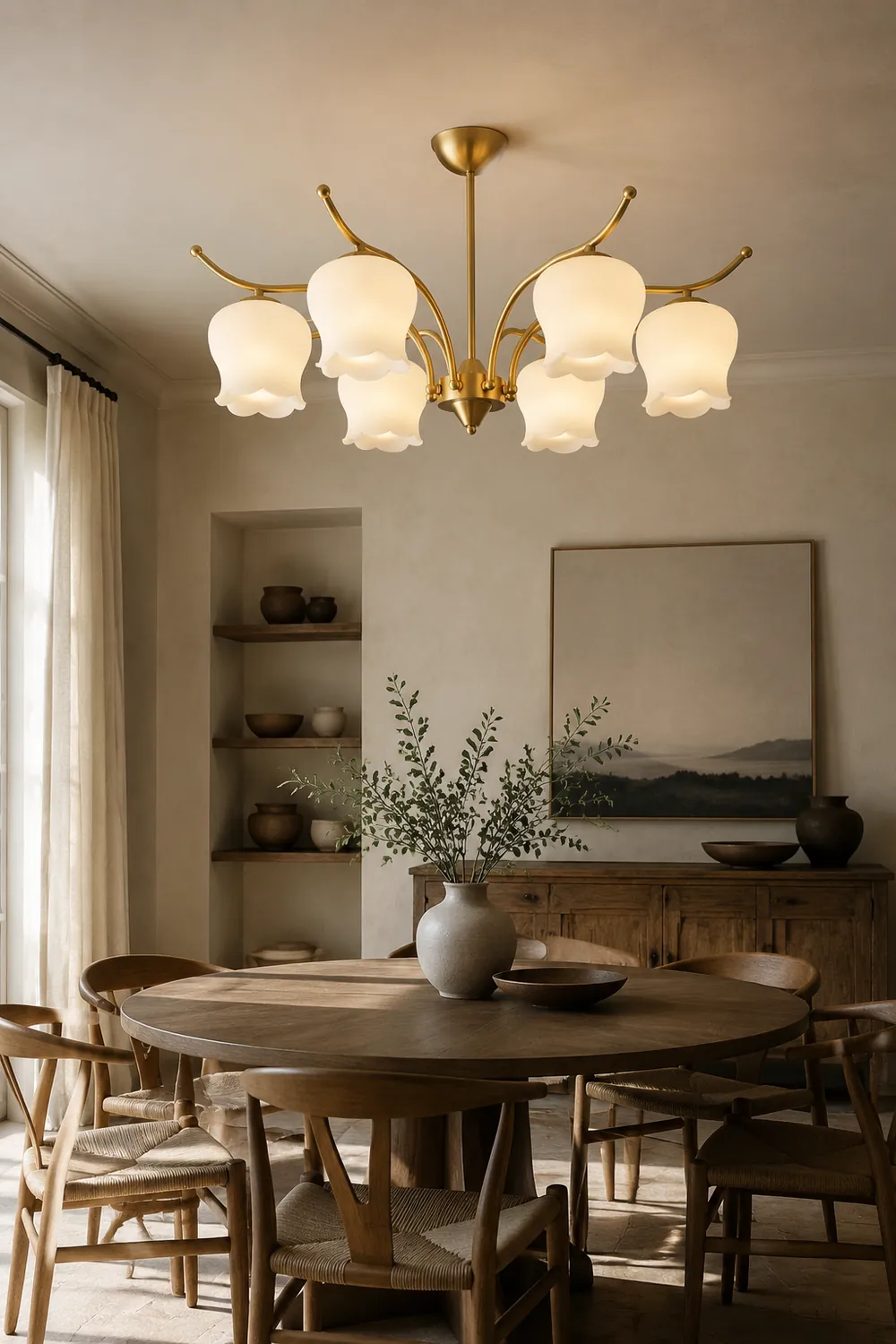 Tulip Brass Chandelier - Lumpaz