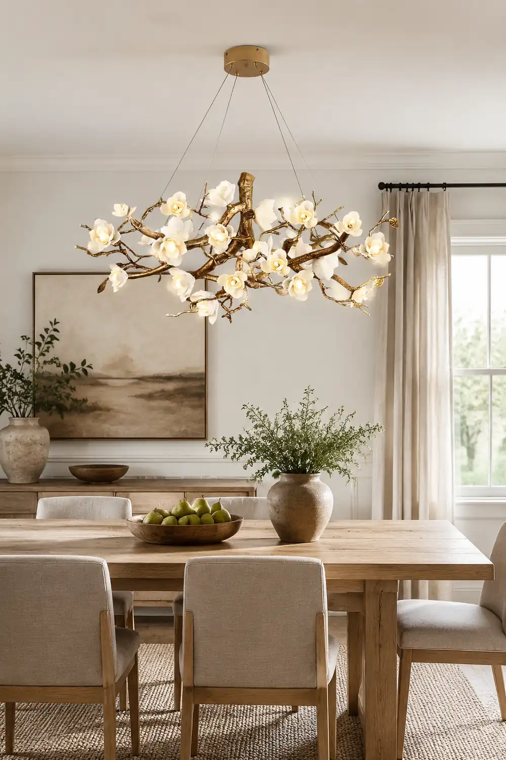 Flower Bloom Branch Brass Chandelier - Lumpaz