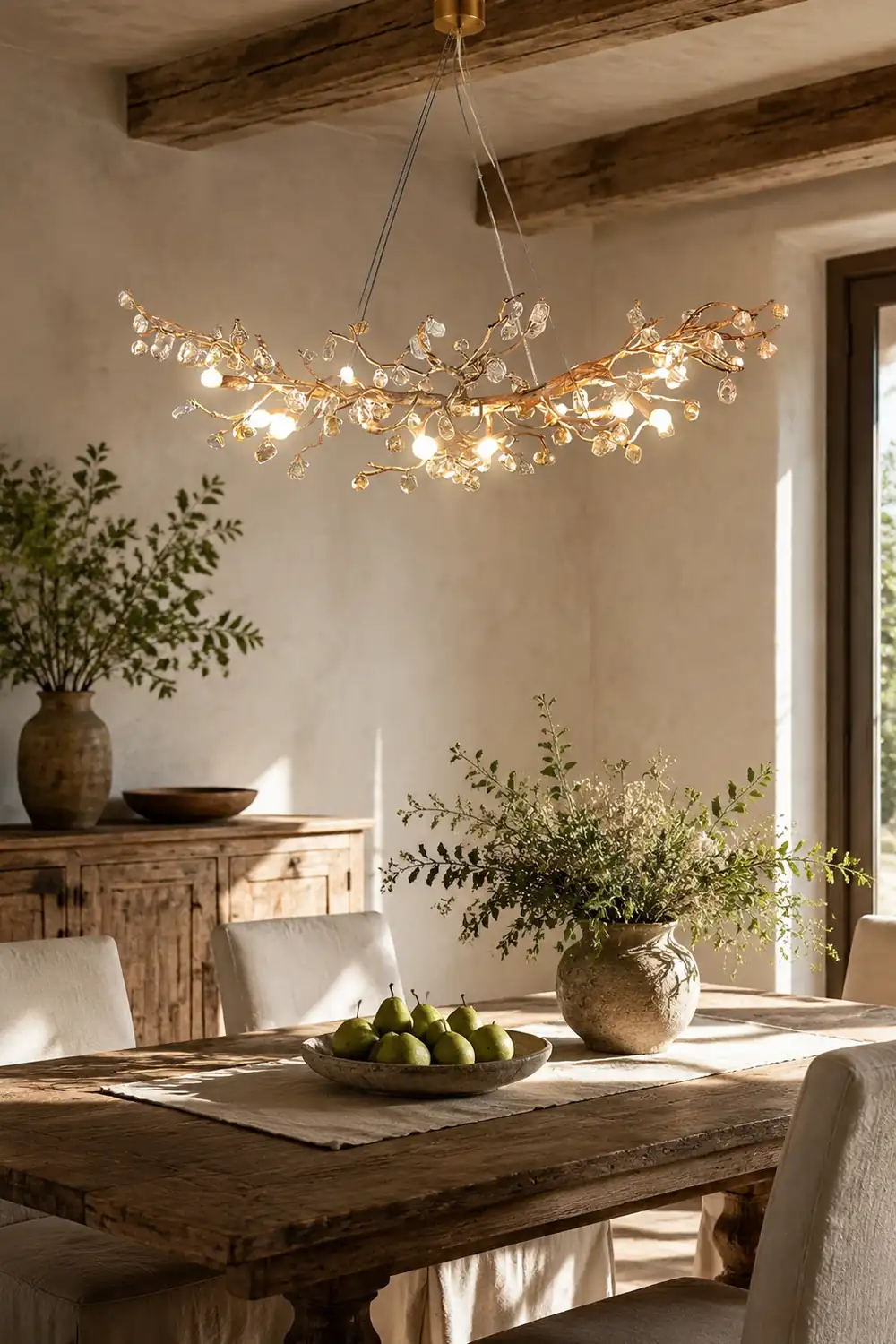 Stone Crystal Brass Chandelier - Lumpaz