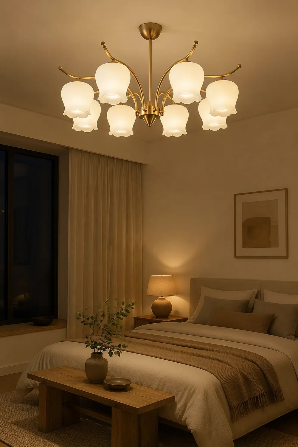 Tulip Brass Chandelier - Lumpaz