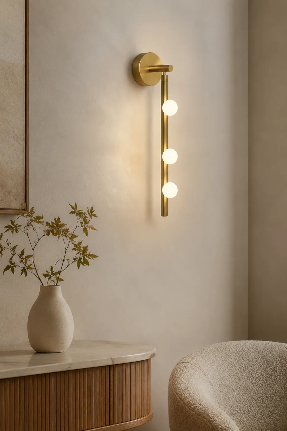 Brass Glass Tube Wall Lamp - Lumpaz