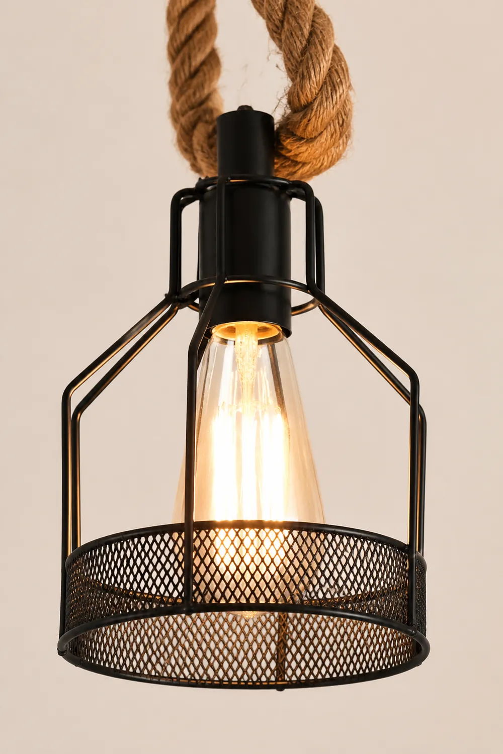 Hemp Rope Industrial Grenade Chandelier - Lumpaz