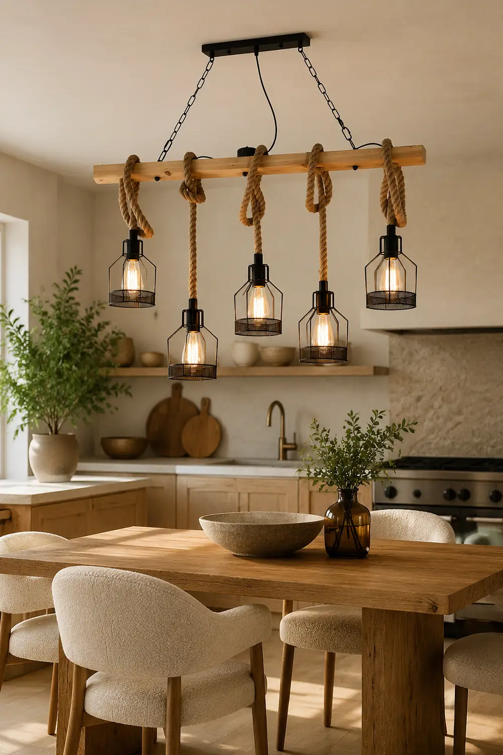 Hemp Rope Industrial Grenade Chandelier - Lumpaz