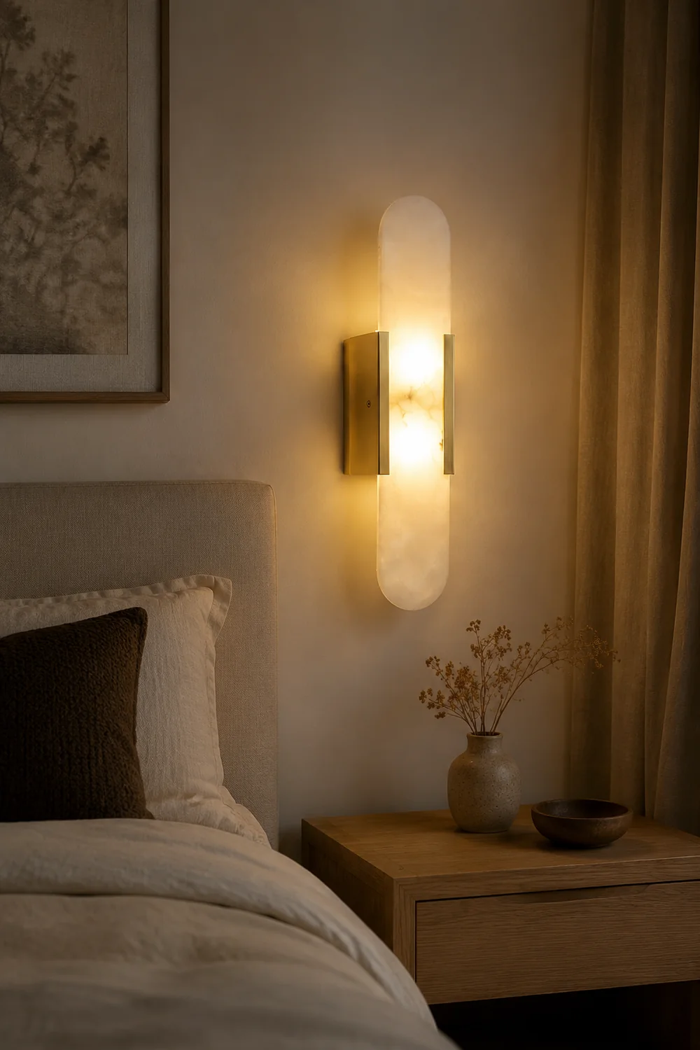 Melange Elongated Alabaster Wall Lamp - Lumpaz