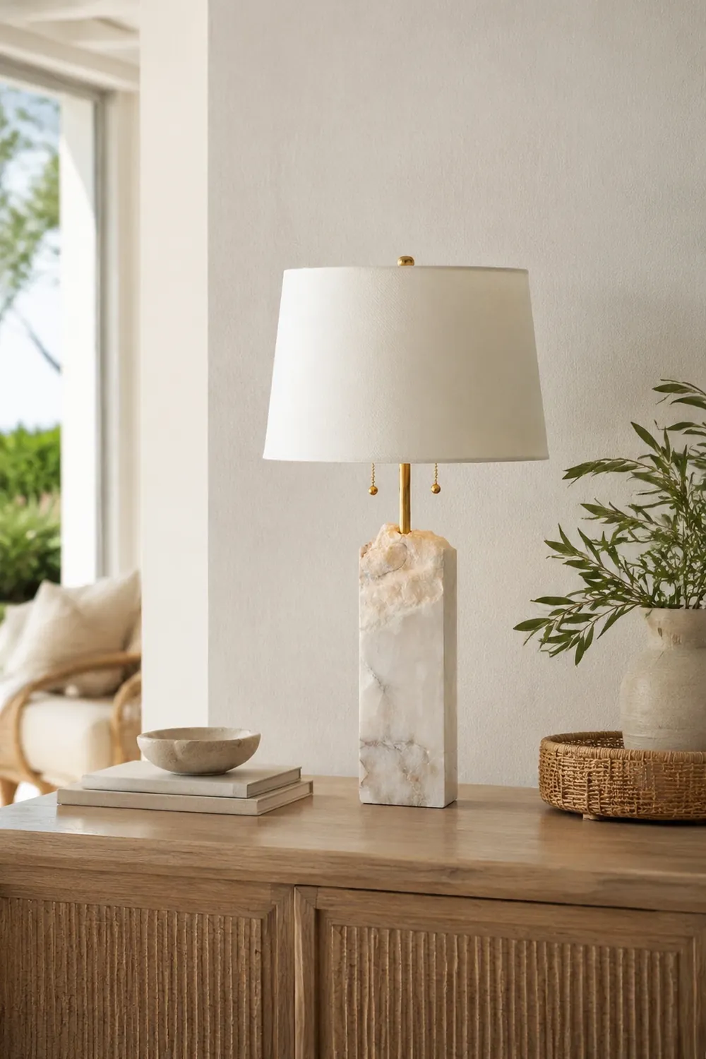 Raw Alabaster Table Lamp - Lumpaz