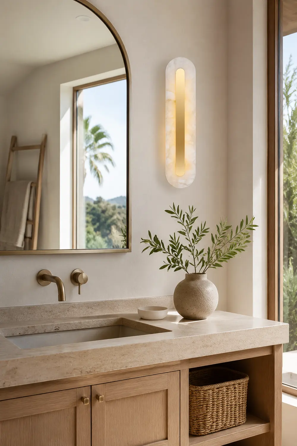 Alabaster Rounded Wall Light - Lumpaz