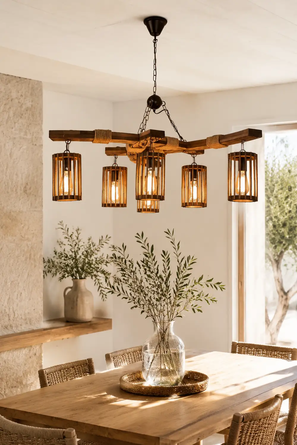 Retro Solid Wood Chandelier - Lumpaz