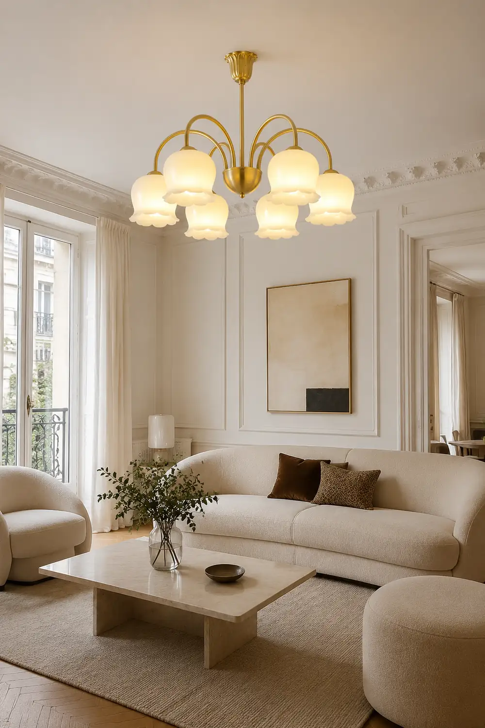 Orchids Brass Chandelier - Lumpaz