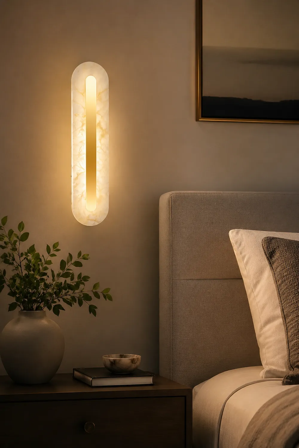 Alabaster Rounded Wall Light - Lumpaz