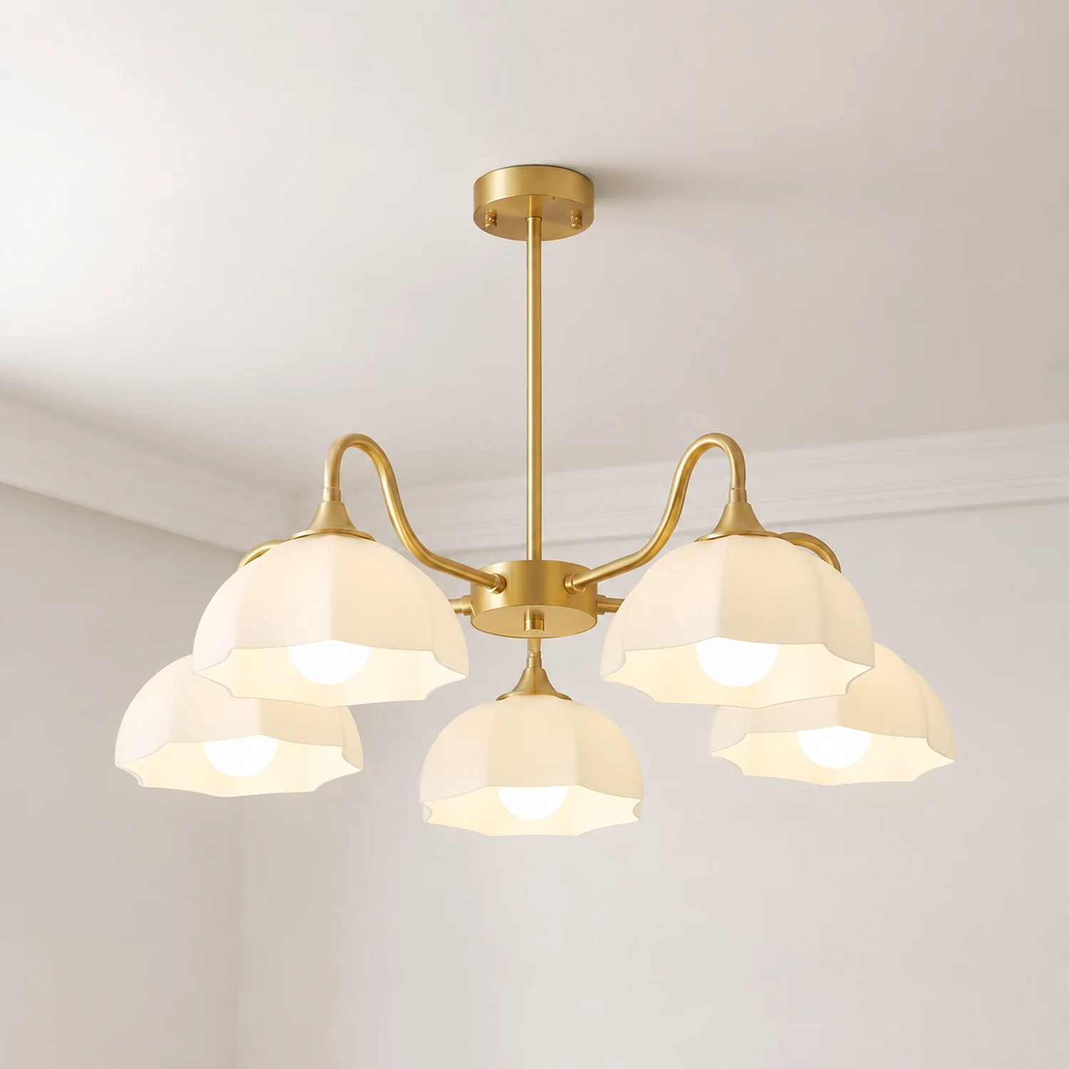 Octagonal Glass Bowl Chandelier - Lumpaz