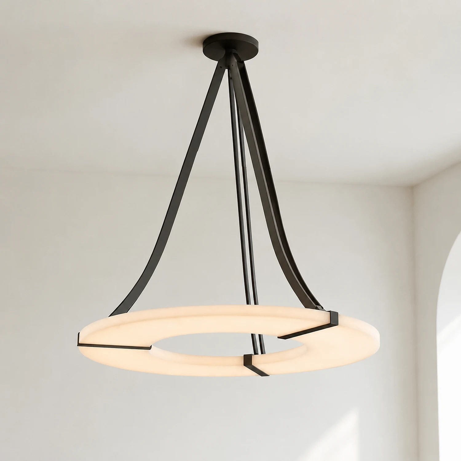 Alabaster Halo Pendant Light - Lumpaz