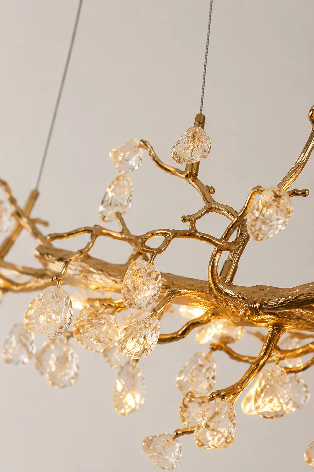 Stone Crystal Brass Chandelier - Lumpaz