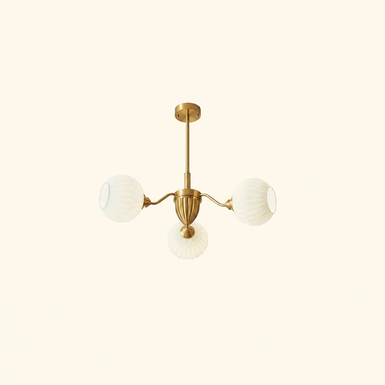 Ribbed Glass Ball Chandelier - Lumpaz