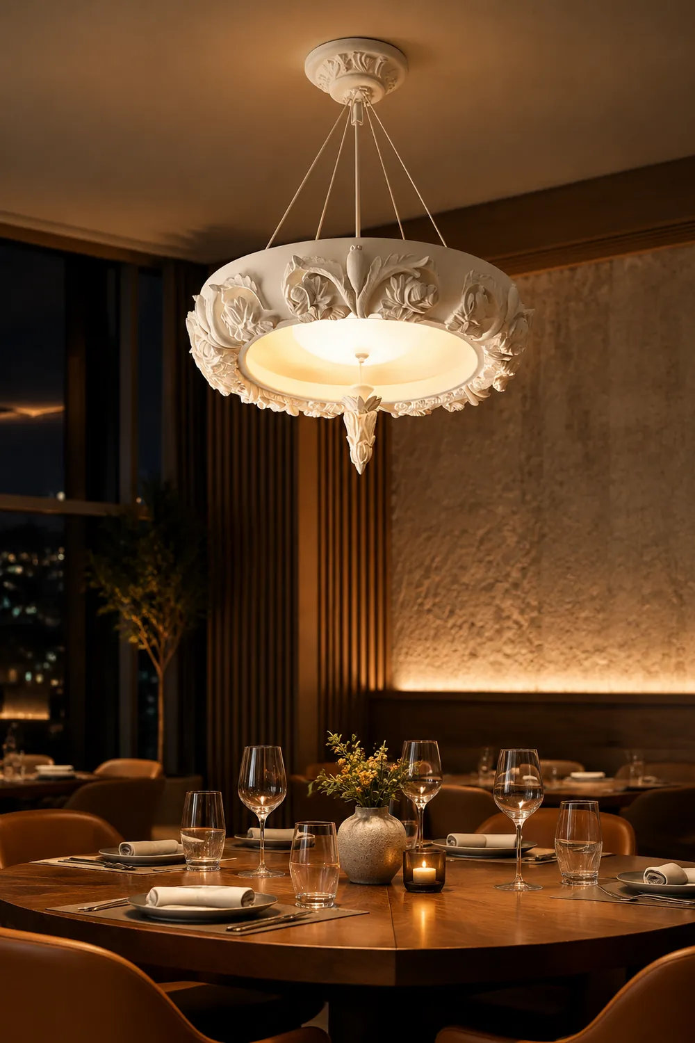 Artistic Carved Plaster Chandelier - Lumpaz