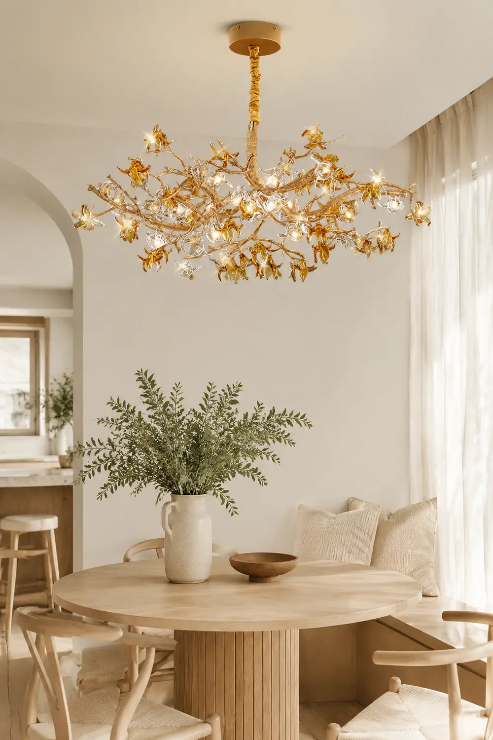 Aosta Brass Branch Chandelier - Lumpaz