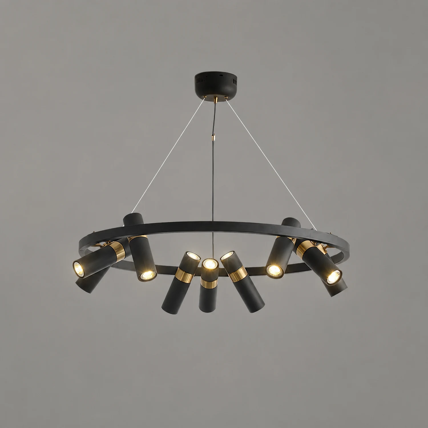 Black Mutil Pipe Chandelier - Lumpaz