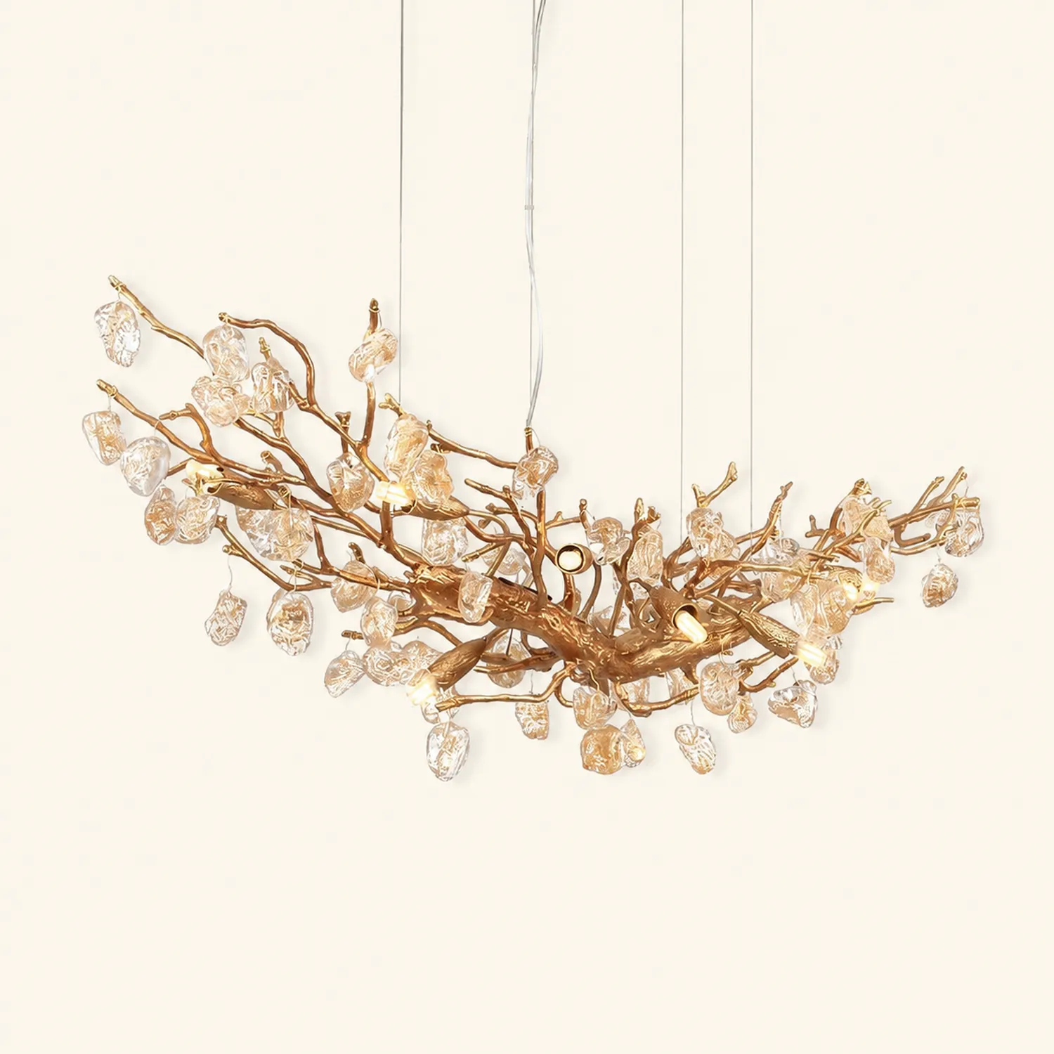 Stone Crystal Brass Chandelier - Lumpaz