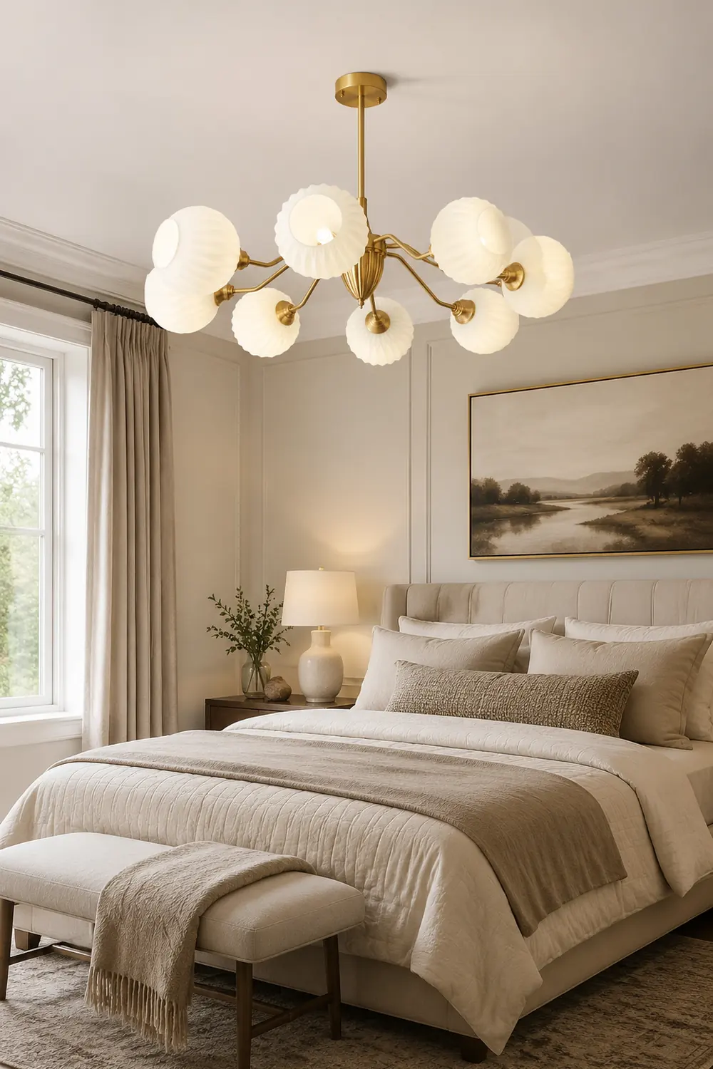 Ribbed Glass Ball Chandelier - Lumpaz