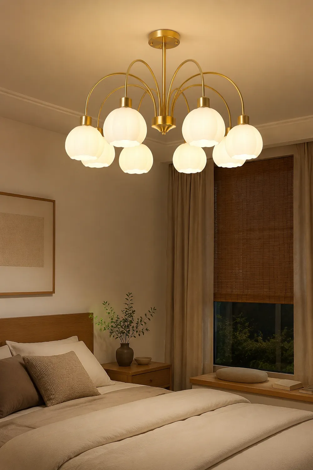 Glass Pumpkin Gold Chandelier - Lumpaz