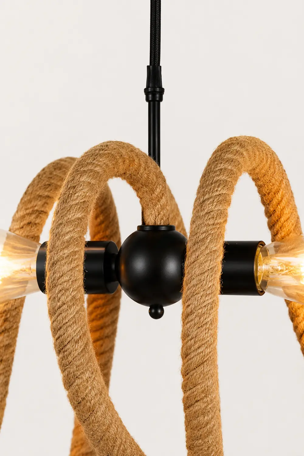 Hemp Rope Industrial Spiral Chandelier - Lumpaz