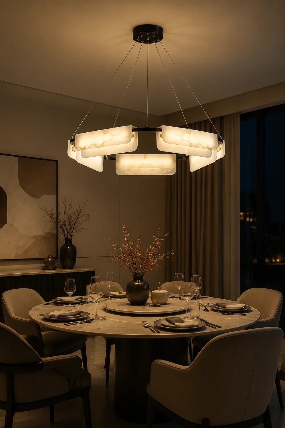 Delia Alabaster Chandelier - Lumpaz