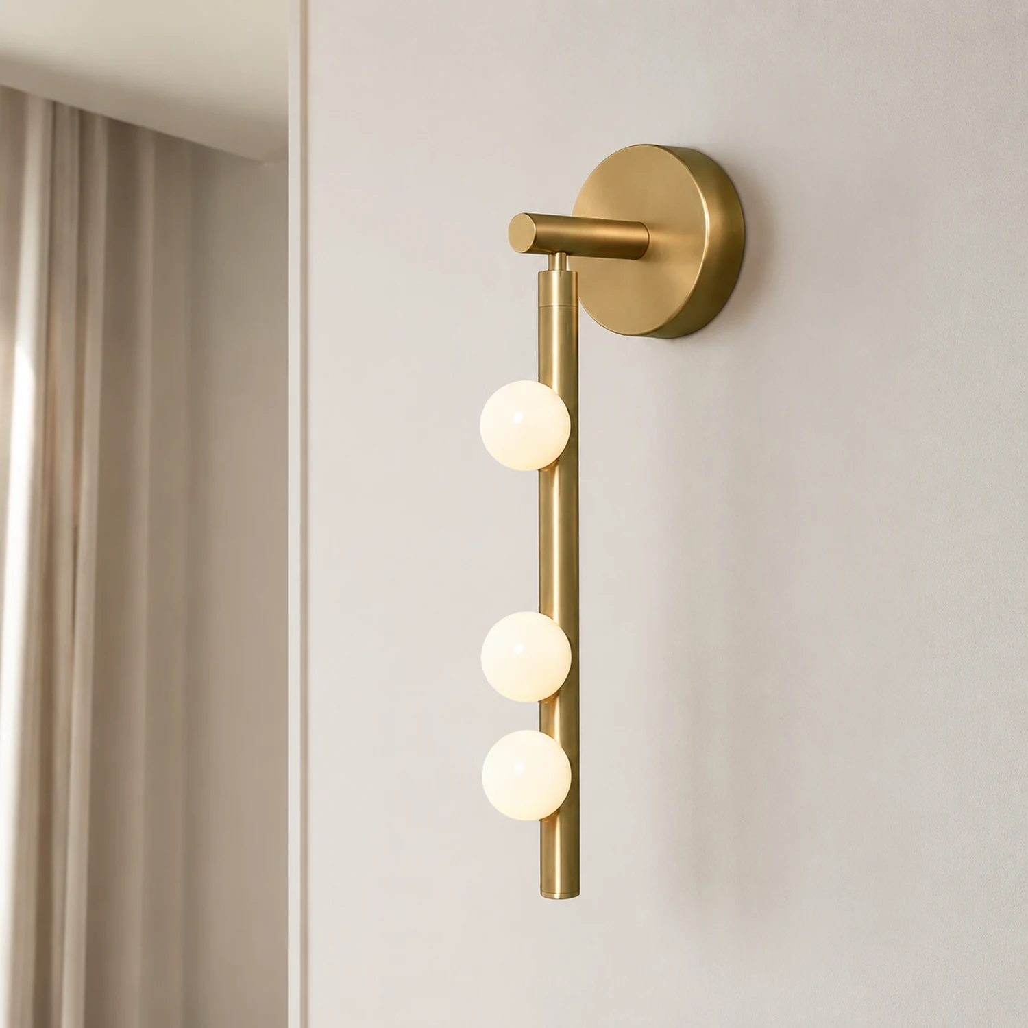 Brass Glass Tube Wall Lamp - Lumpaz