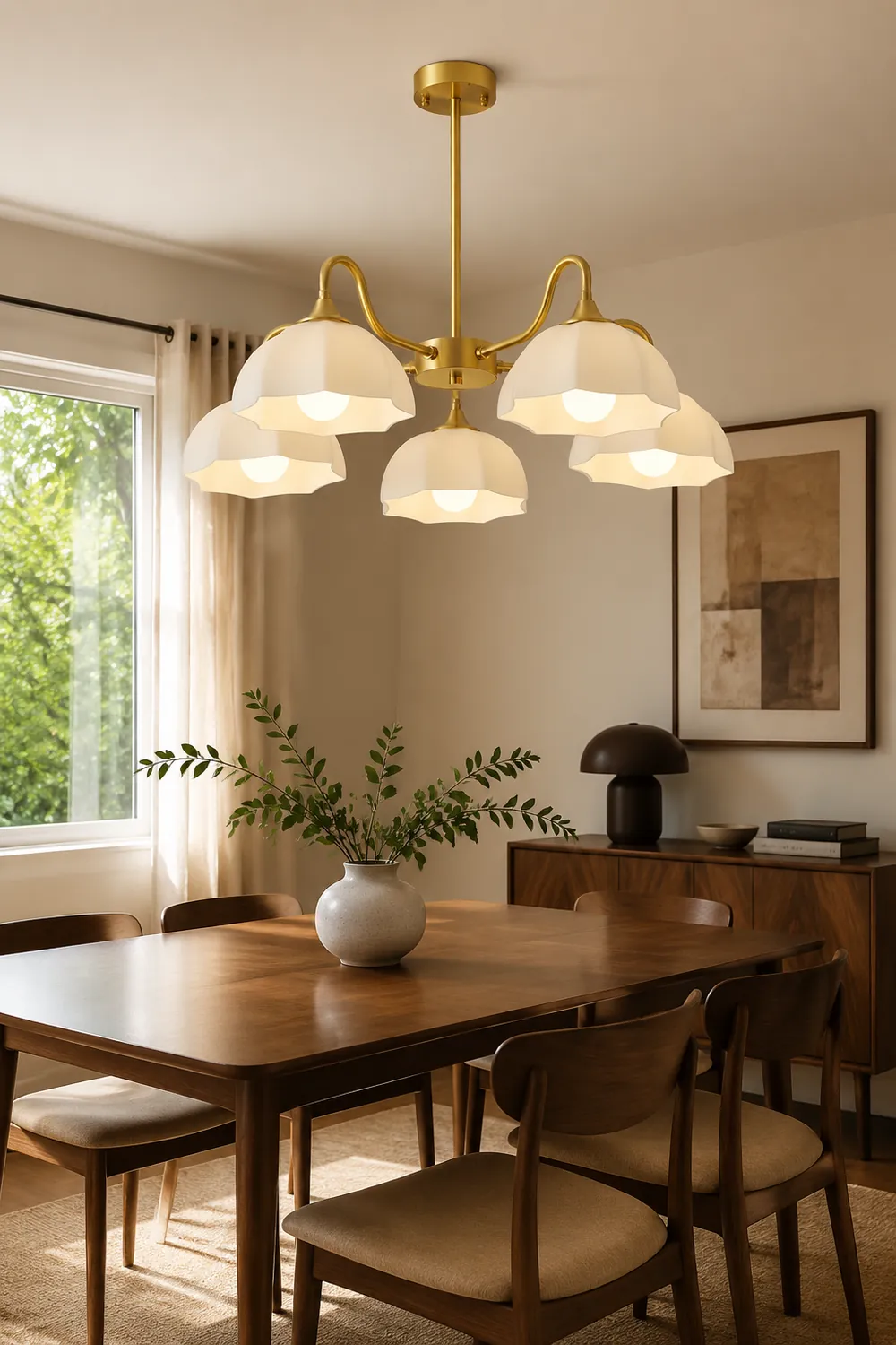 Octagonal Glass Bowl Chandelier - Lumpaz