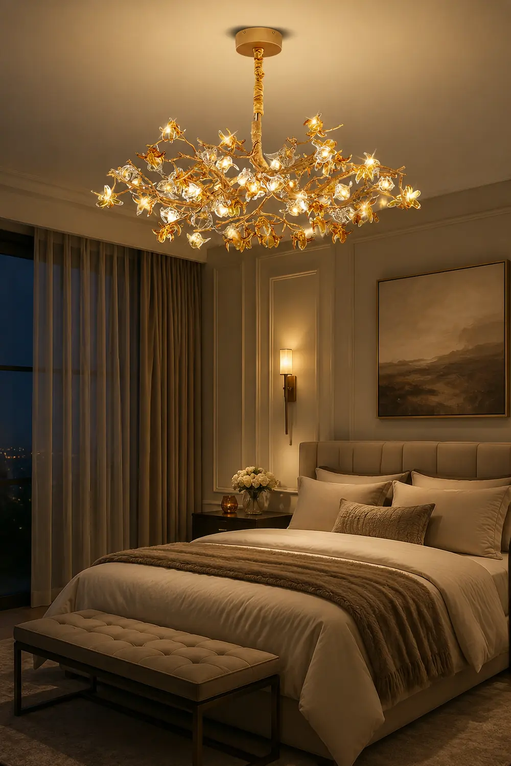 Aosta Brass Branch Chandelier - Lumpaz