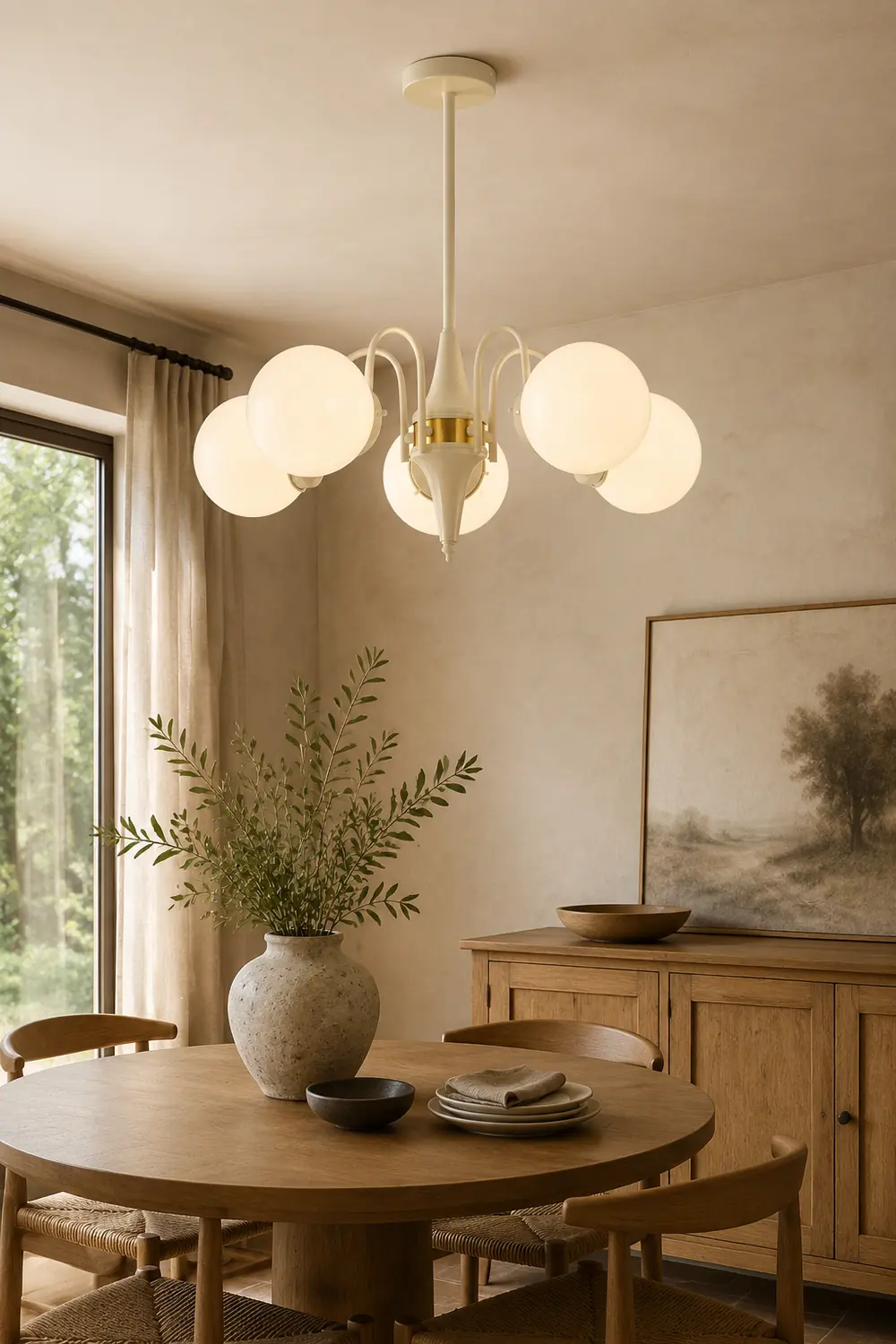 Cream Ball Chandelier - Lumpaz