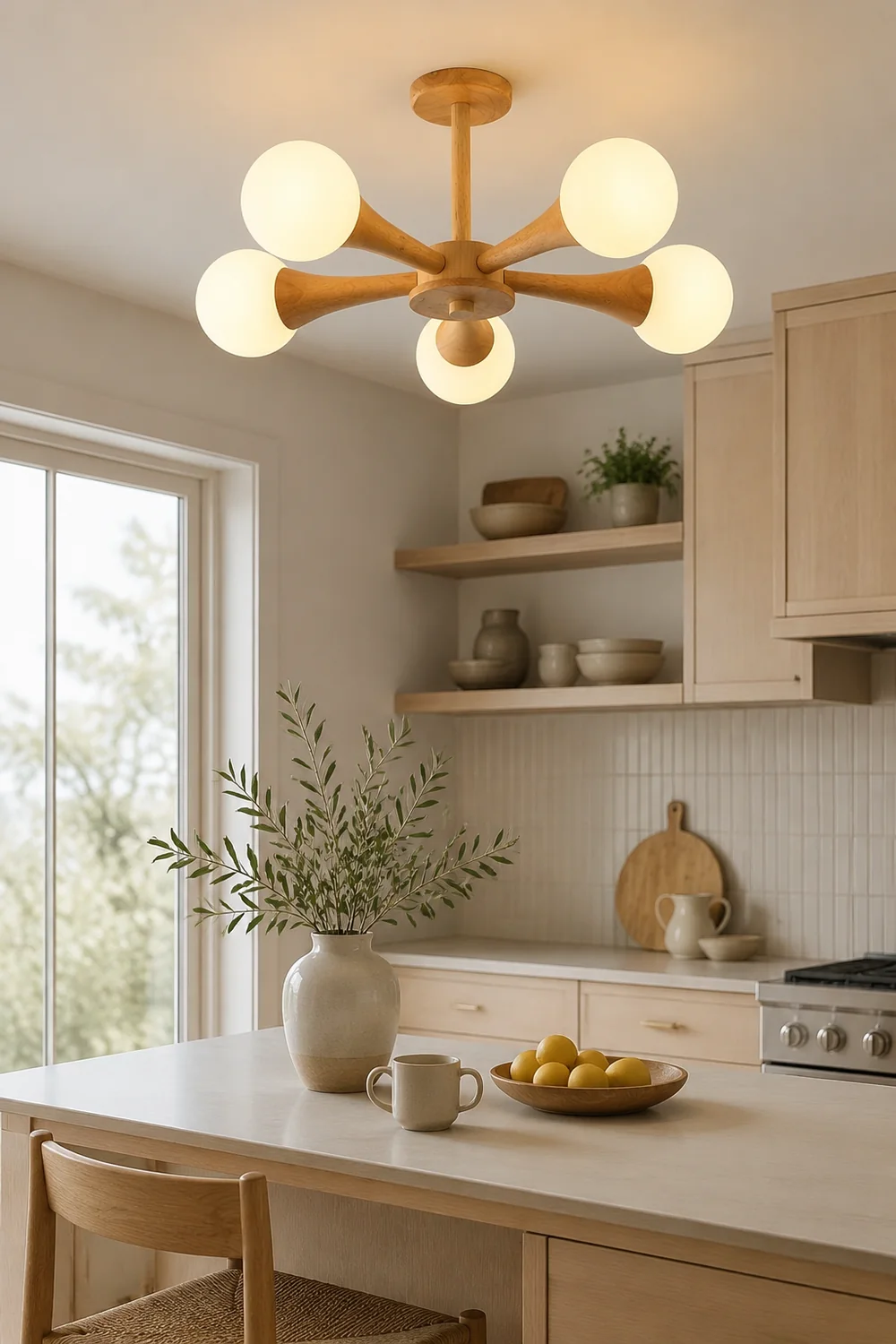 Wooden Nera Chandelier - Lumpaz