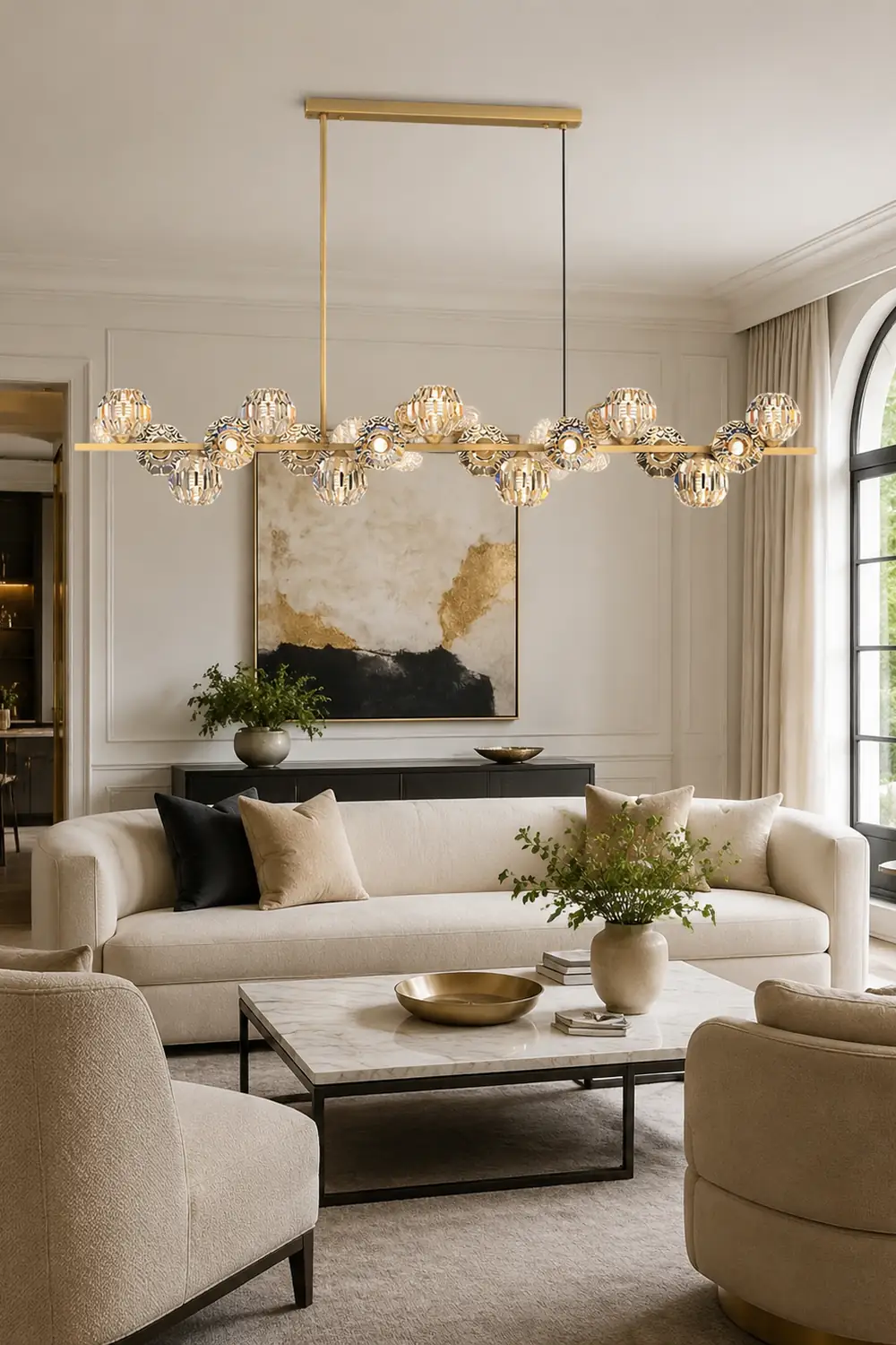 Crystal Glass Ball Chandelier - Lumpaz