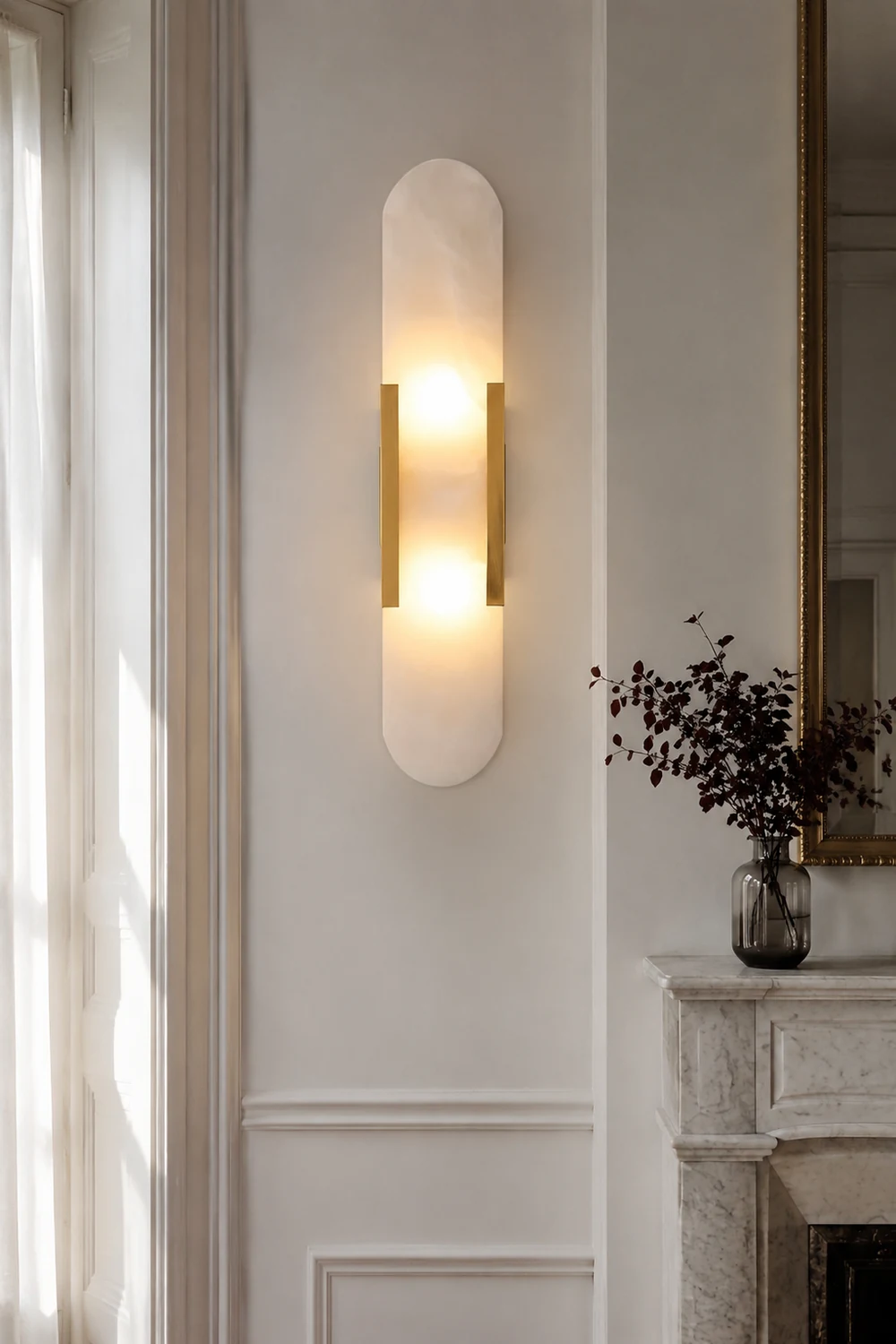 Melange Elongated Alabaster Wall Lamp - Lumpaz