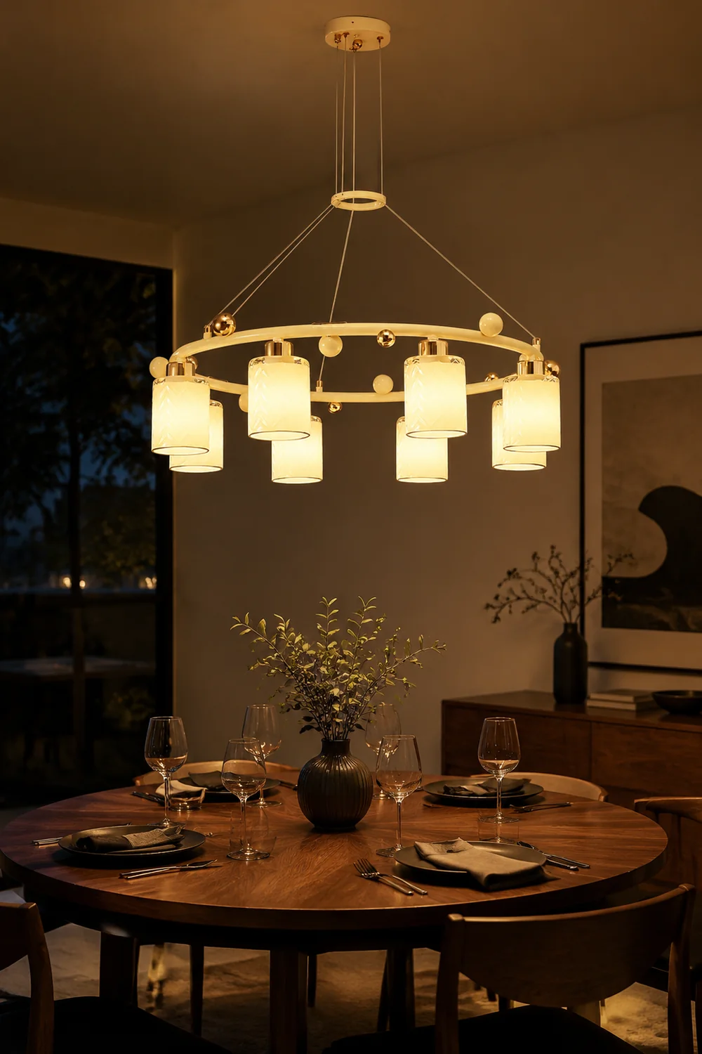 Ring Glass Cup Chandelier - Lumpaz