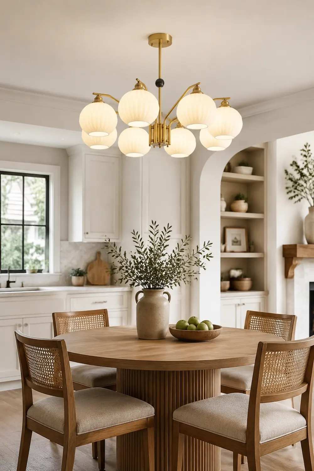 Ribbed Glass Gold Chandelier - Lumpaz