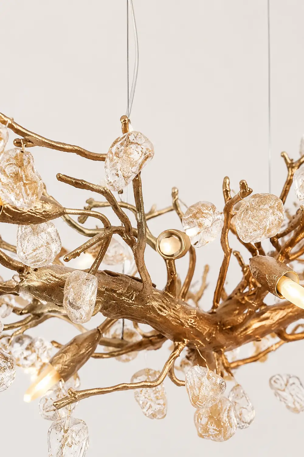 Stone Crystal Brass Chandelier - Lumpaz