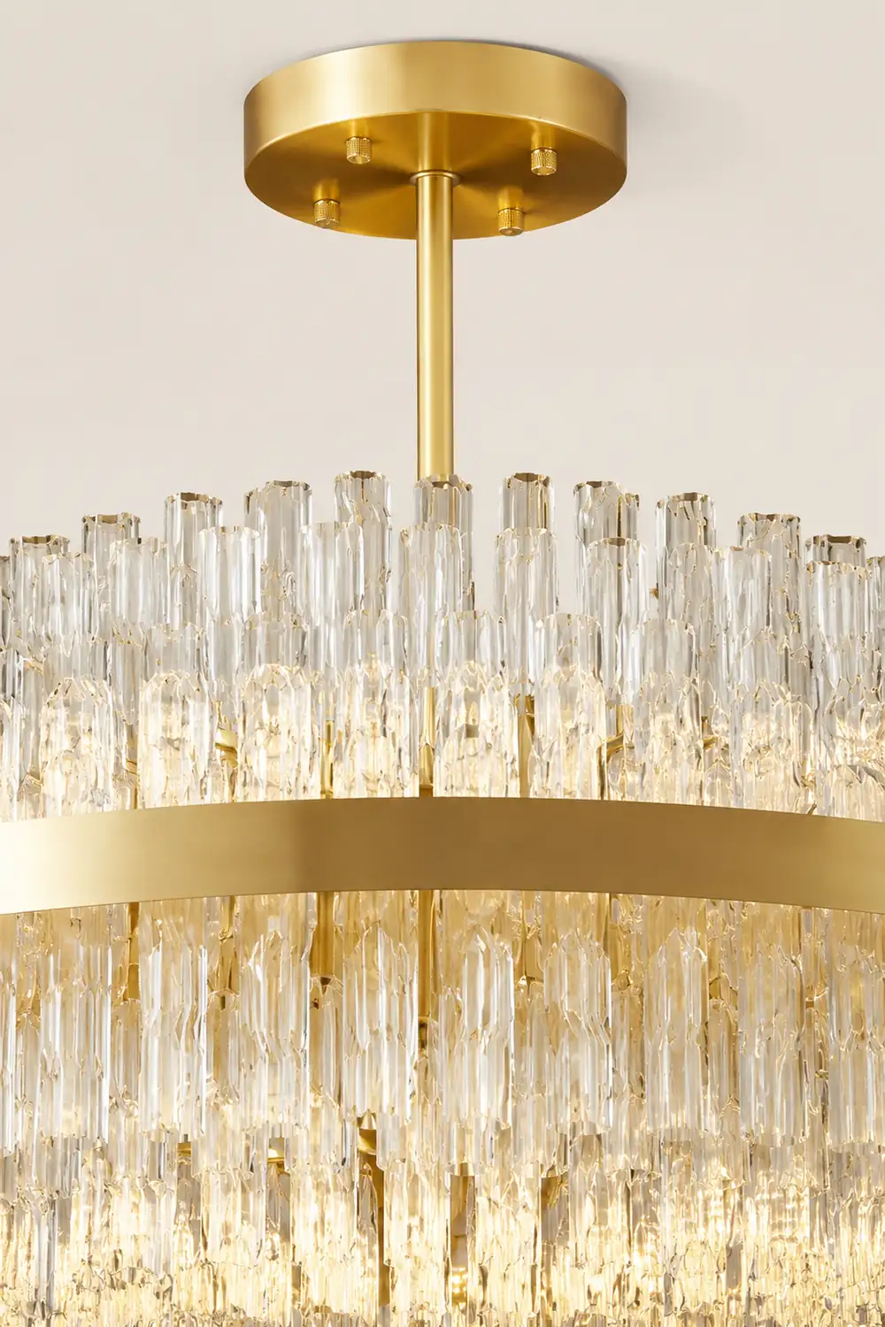 Gold & Clear Rod Chandelier - Lumpaz