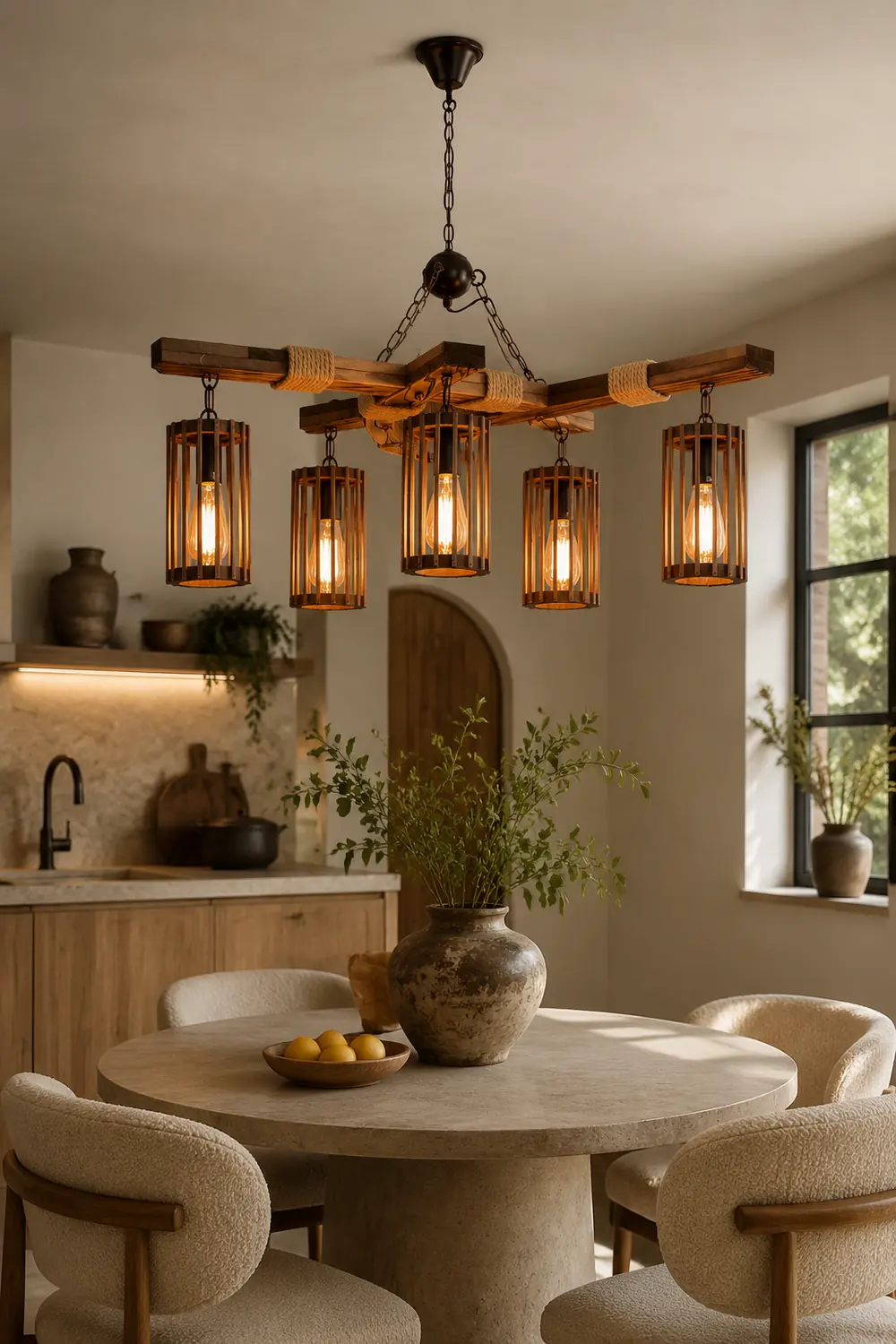 Retro Solid Wood Chandelier - Lumpaz