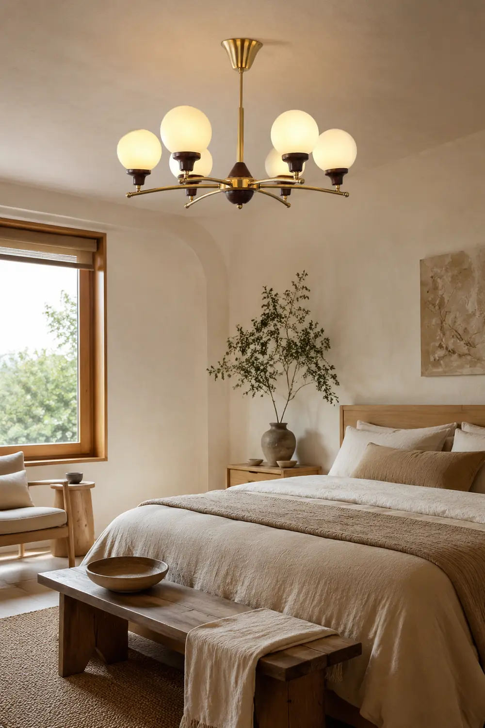 Walnut Glass Ball Chandelier - Lumpaz