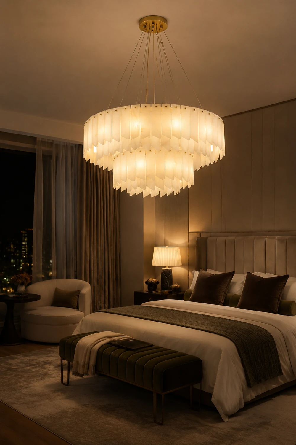 Alabaster Cascade Tiered Chandelier - Lumpaz