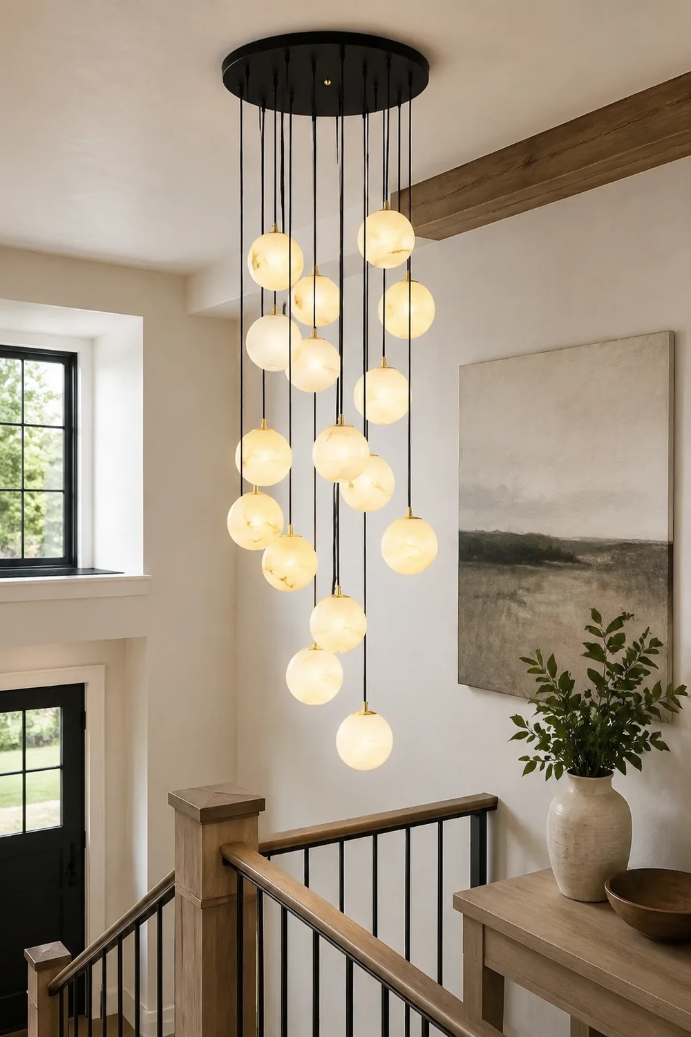 Alabaster Balls Cluster Chandelier - Lumpaz
